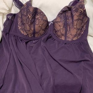 Adore Me Deep Purple Lace Chemise